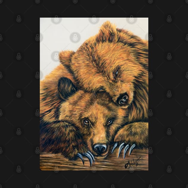 Two Bears In A Bear Hug by Artbythree