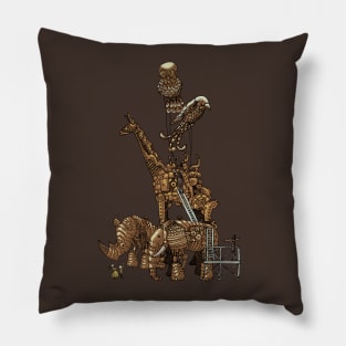 The Clockwork Menagerie Pillow