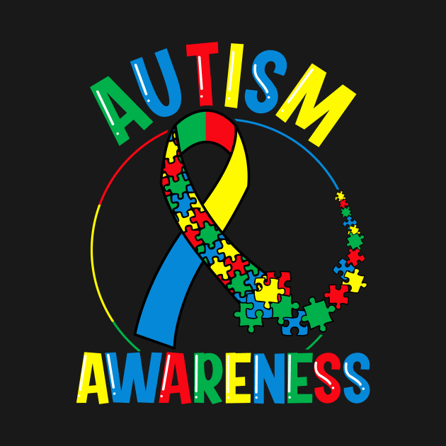 Colorful Autism Awareness Day Puzzle Ribbon by theperfectpresents