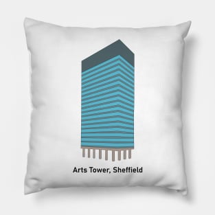 Arts Tower, Sheffield Minimalist Drawing Pillow