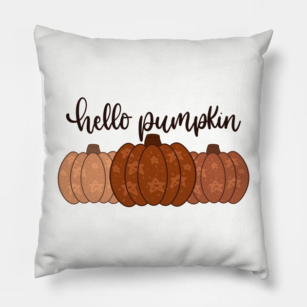 Hello, Pumpkin! Pillow by elizabethsdoodles