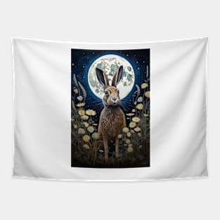 Hare, Pagan Hare, Pagan Art, Moon, Animal, Tapestry