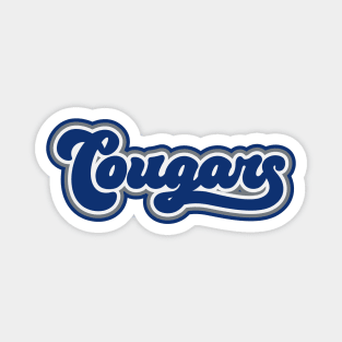 Retro Cougars Script Magnet