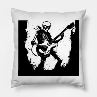 skeleton playing guitar Pillow