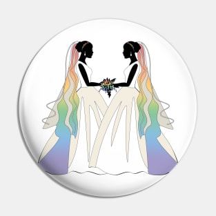 Lesbian Pride Ballgown Rainbow Brides Pin