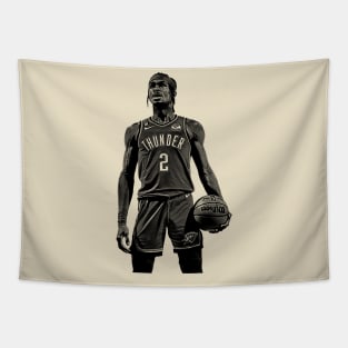Shai Gilgeous-Alexander || Vintage pencil Drawing Tapestry