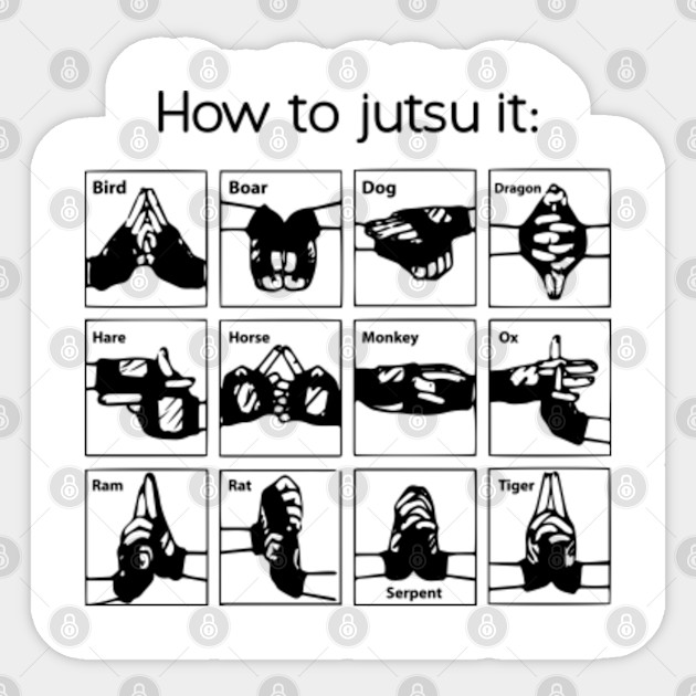 Naruto Hand Signs Naruto Sticker Teepublic