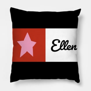 Pink Star on Red with Ellen Graphic Pillow