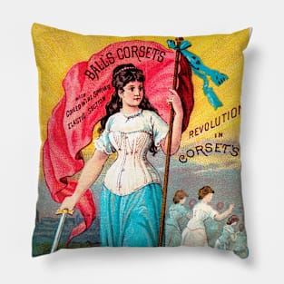 Ball's Corsets Advertisment Pillow