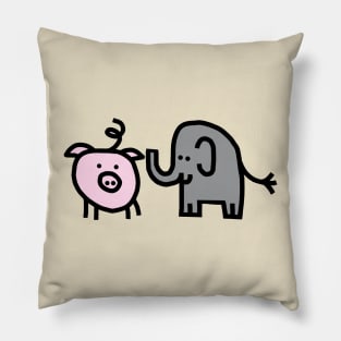 Pig and Elephant Pillow