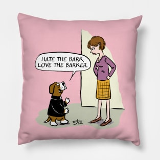 Funny barking dog cartoon Pillow