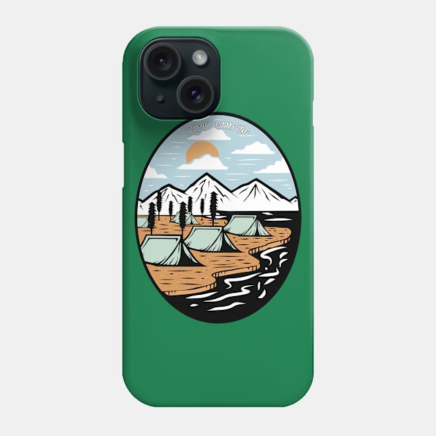 happy camping Phone Case by Langit Sore Satu Cerita