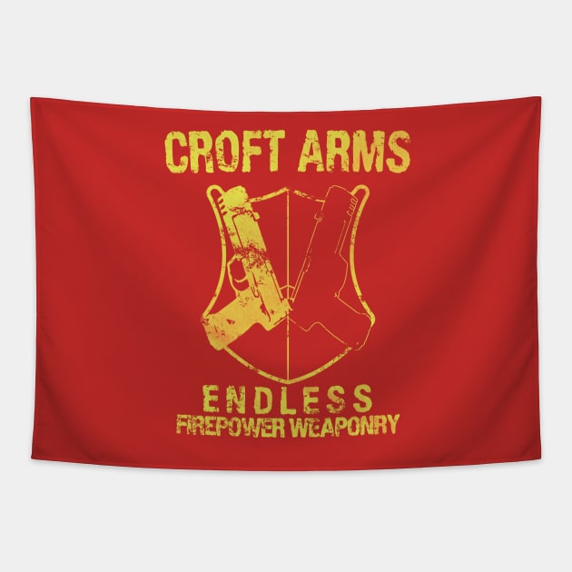 Croft Arms - TR1 title colors Tapestry by JohnLucke