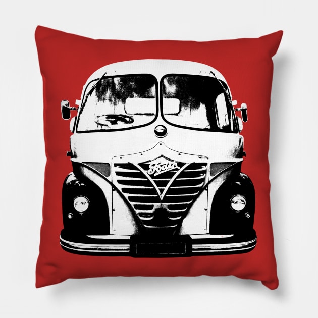 Foden S21 1960s classic heavy lorry monoblock black/white Pillow by soitwouldseem