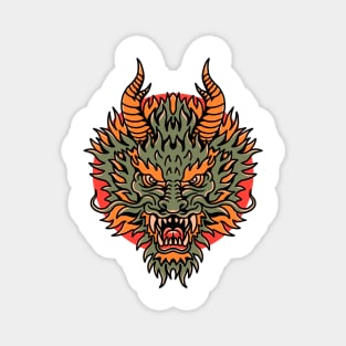 dragon face tattoo Magnet