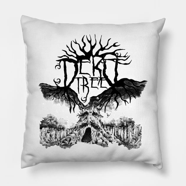 Black Metal Deku Tree Pillow by red-leaf