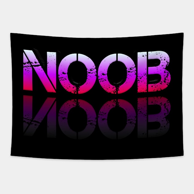 Noob - Graphic Typography - Funny Humor Sarcastic Slang Saying - Pink Gradient Tapestry by MaystarUniverse