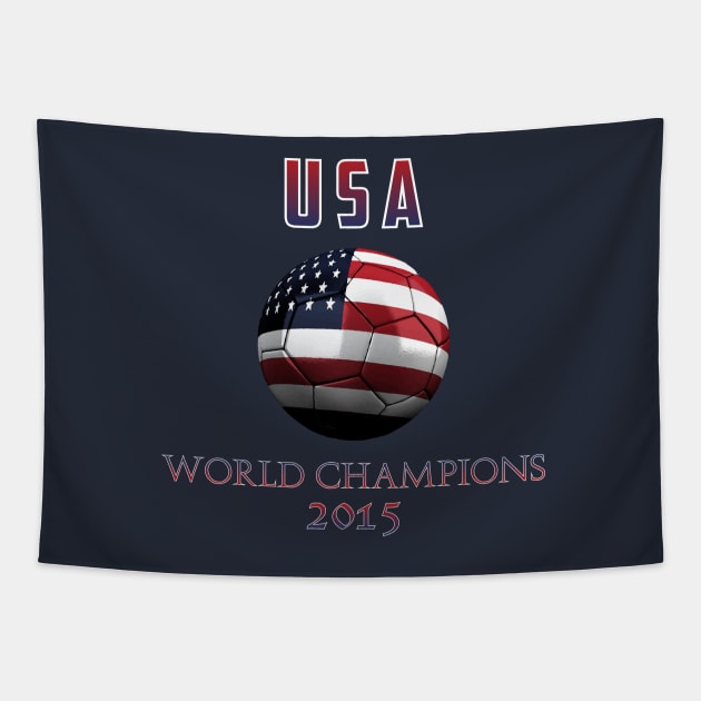 USA Womens Soccer World Champions 2015 Tapestry by Cactux