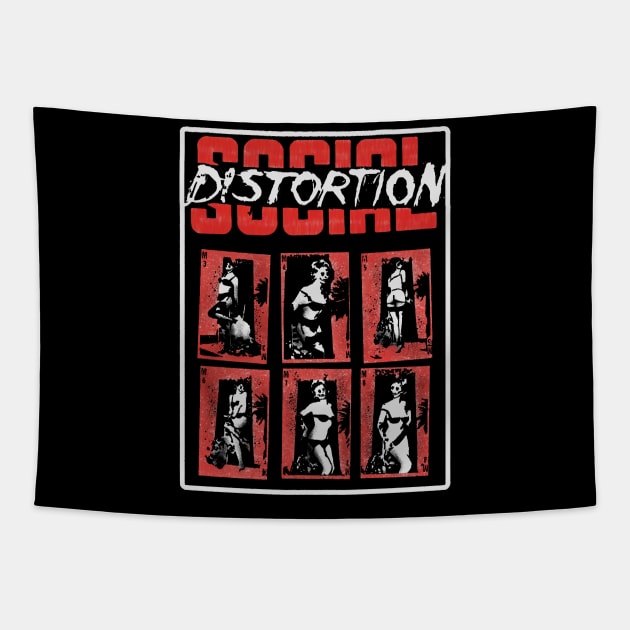 Women posed social distortion Tapestry by Lartswear