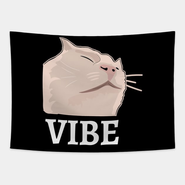 Vibing or vibe cat emote dank meme catjam Tapestry by alltheprints