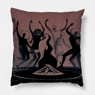 cool dancing bonfire friendship tee Pillow