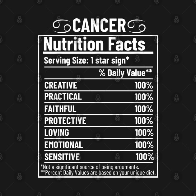 Cancer Nutrition Facts Label by HobbyAndArt