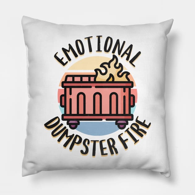 Emotional Dumpster Fire Pillow by BankaiChu