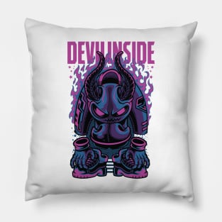 Devil inside monster design Pillow