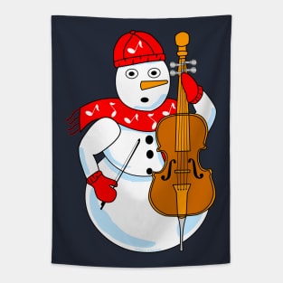 Cello Snowman Tapestry