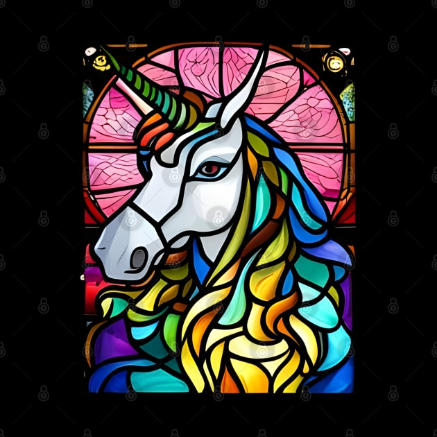 Stained Glass Unicorn by Chance Two Designs