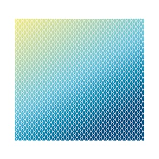 Pattern blue pastel with gradient fishnet T-Shirt