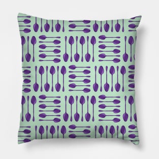 Purple Spoons Pattern Pillow