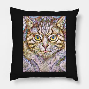 A Cat and An Owl Mosaic Mash-Up Pillow