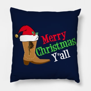 Merry Christmas Yall Cowboy Pillow