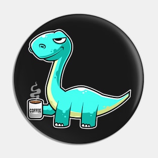 Cute Dinosaur Drinking Coffee Kawaii Neko Anime graphic Pin