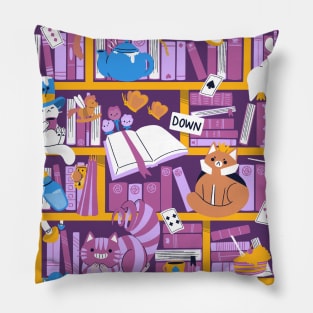 Library in Wonderland Pillow