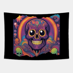 Psychedelic skulls Tapestry