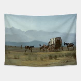 Surveyor's Wagon in the Rockies by Albert Bierstadt Tapestry