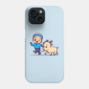 Cute Moslem Boy With Goat Cartoon Phone Case