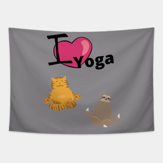 I love Yoga Tapestry by Dog & Rooster