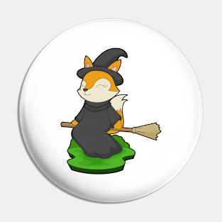 Fox Halloween Witch Pin