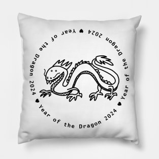 Year of the Dragon 2024 in Black Pillow