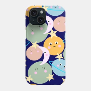 Cute Planets In Space Cartoon Phone Case