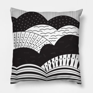 Abstract mountains and sky Pillow