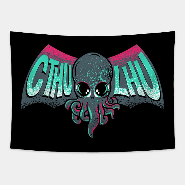 Cthulhu Flight Tapestry by nadzeenadz