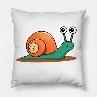 cute cartoony snail Pillow