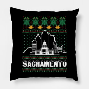 Sacramento California Ugly Christmas Pillow