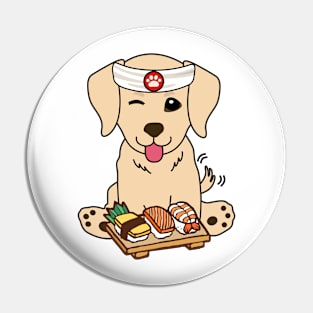 Sushi Chef Golden Retriever Pin