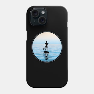 Dawn's First Light: Paddleboarder's Silhouette Phone Case