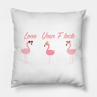 Flamingo, Summer, Love your Flock, Summer Tee, gift for Friend, Bridemaid Gift, Bachelorette, Beach Shirts Pillow